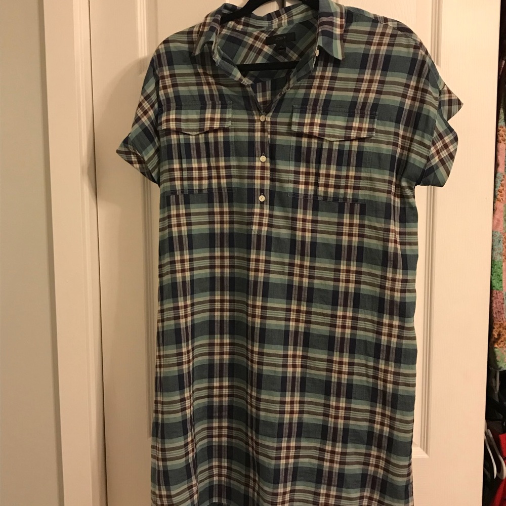 J crew plaid dress oversized medium